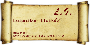 Leipniker Ildikó névjegykártya